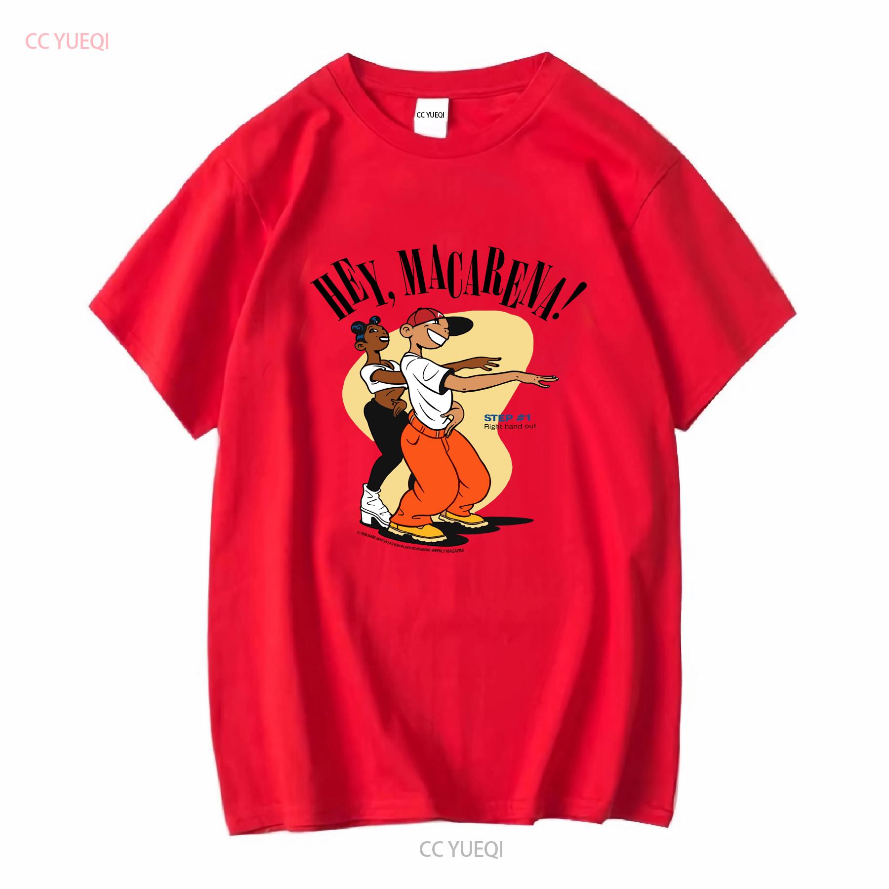 

Vintage 1990s Hey Macarena Instruction T shirt Dead stock NWOT New long or short sleeves vintage Washed streetwear homme Casual S