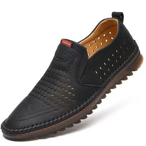Leather Shoes Men's Spring and Autumn Fashionable Soft Leather Casual Leather Shoes Texture Wear-resistant Bean Shoes Men's Shoes
