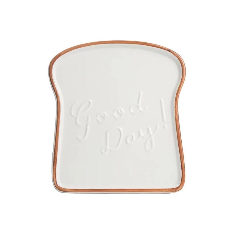 Ins Style Creative Toast Shaped Ceramic Plate, Nordic Cute Western Style Steak Ceramic Plate