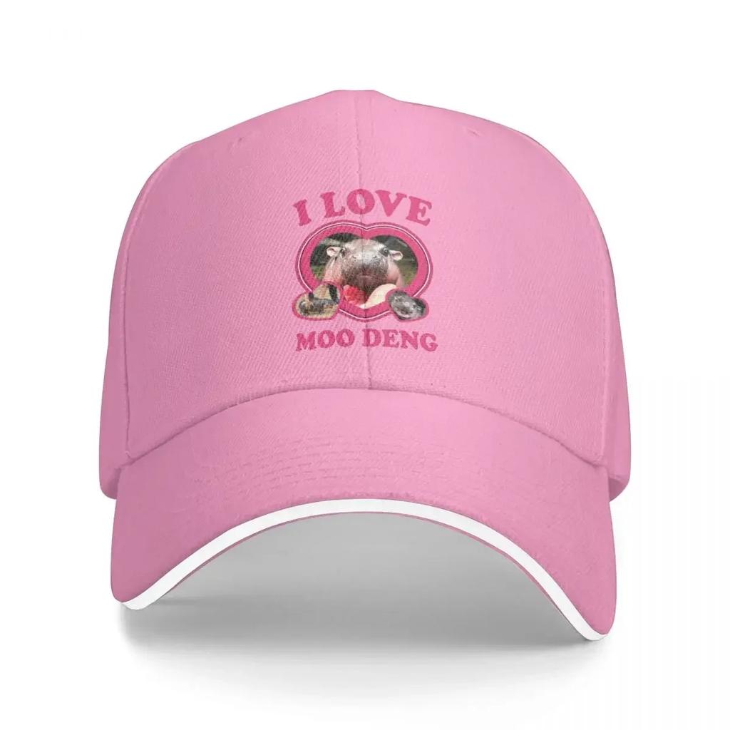 New I Love Moo Deng Baseball Caps Activities Snapback Hat Unisex Women Hats