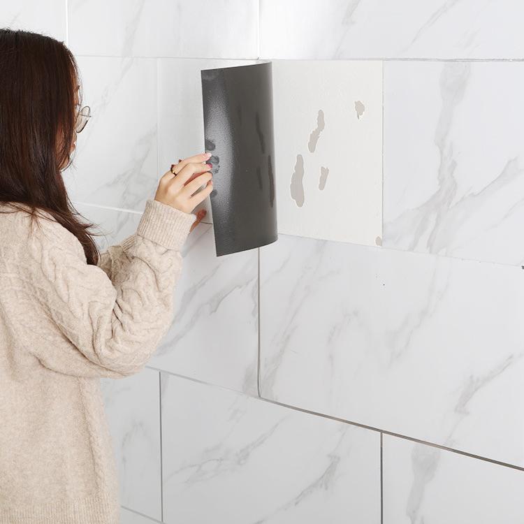 10/20PCS 3D PVC 60*30CM Imitation Marble Self-adhesive Wall Stickers Floor Sticker Waterproof Bathroom Kitchen Home Decor