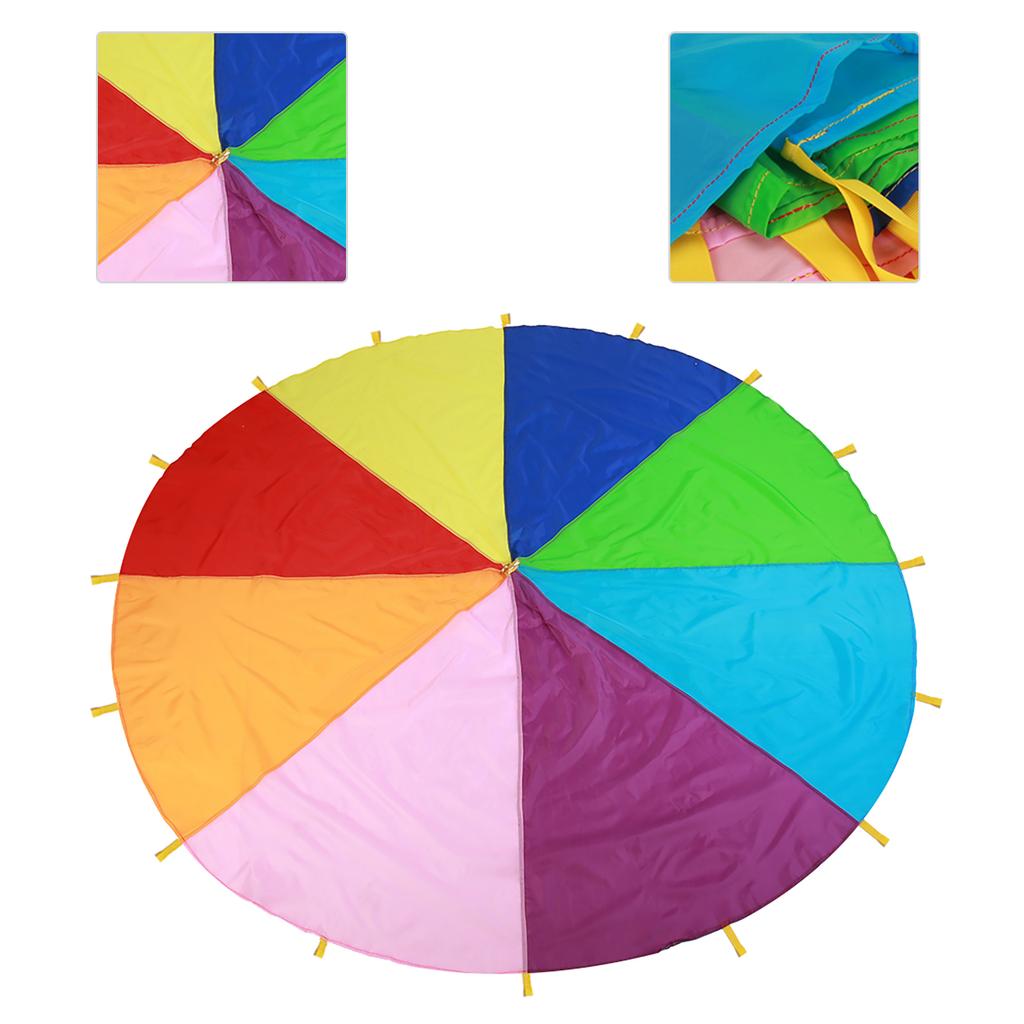 Kids Play Multi Color Rainbow Parachute Children Outdoor Game Exercise Development (3.6m)