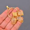 Citrine Gemstone Gold Plated Sisters Day Electroformed Ethnic Engagement Pendant V-119