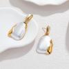 Xiaohongshu Top-Selling Geometric Enamel Color Block Earrings: Fashionable High-End Stainless Steel Jewelry for New Year