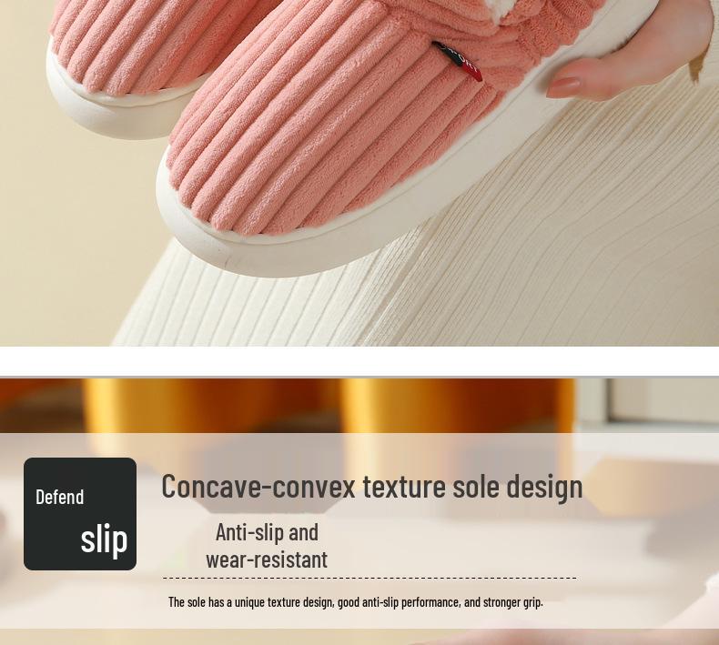 Comfort Plus Velvet Cotton Slippers with Heel Cover - Cozy Indoor Winter Footwear for Couples