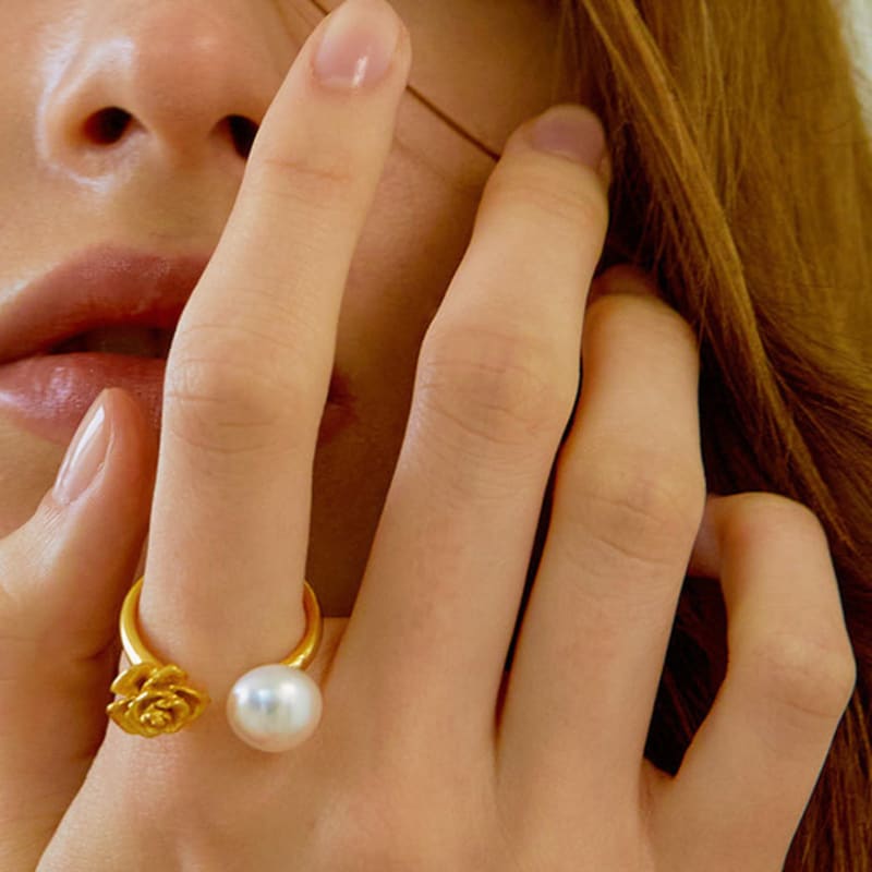 Chambriller Rose &Pearl Open Ring