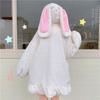 Zip Up Kawaii Hoodies Damen Winter Übergroßes warmes Sweatshirt Hasenohren süß