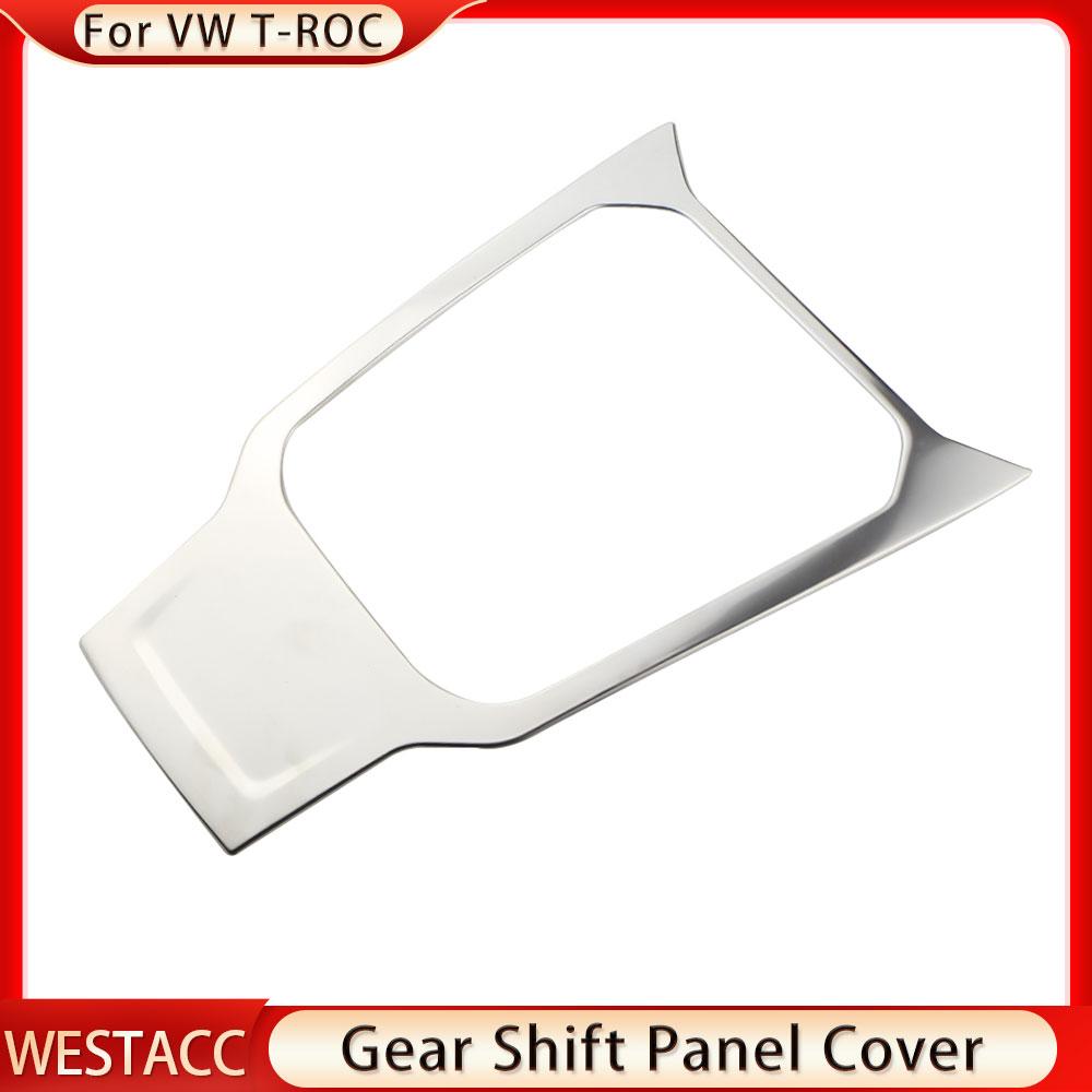 Edelstahl Auto Schaltknauf Panel Abdeckung Aufkleber Trim für Volkswagen VW Troc T-Roc 2018 2022