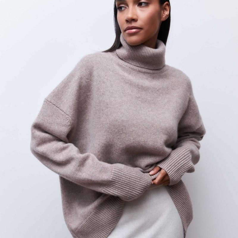 Autumn New Long Sleeve Pullover Knitted Sweater Women Fashion Loose Outerwears Women Winter Sweaters Elegant Vintage Solid Casual Knit Jumpers 24912
