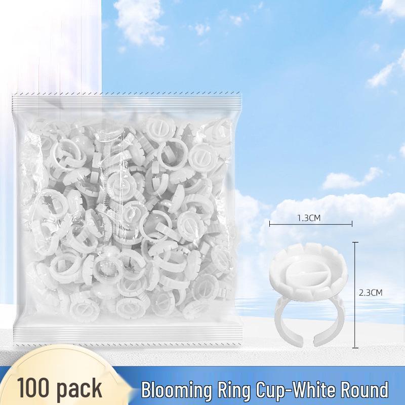 Disposable Microblading Pigment Ring Cups for Eyebrow, Eyeliner, and Eyelash Extensions - 100 Pieces