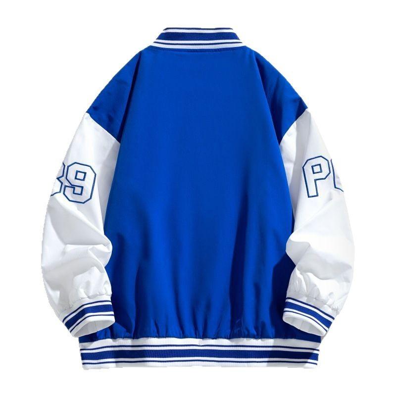 New American Baseball Uniforms for Men and Women In Spring and Autumn, Loose and Versatile Casual Color-blocking Jacket