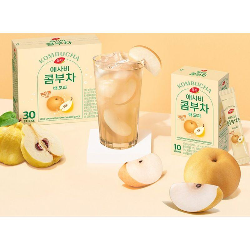 Kombucha Tea Powder Stick Pear Quince Flavor 5g x 30 Sachets Korean Traditional Fruit Tea 1box (30ea)