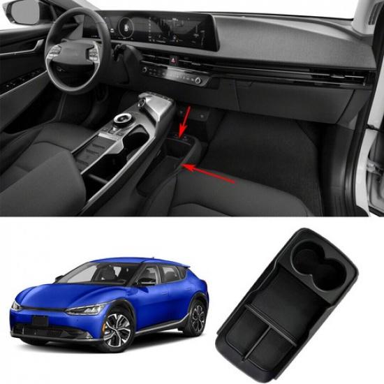 Black Interior ABS Armrest Console Central Storage Box FIT For Kia EV6