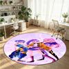 Kpop Demon Hunters Printed Round Crystal Velvet Rug Soft Non Slip Floor Carpet For Bedroom Holiday Gift