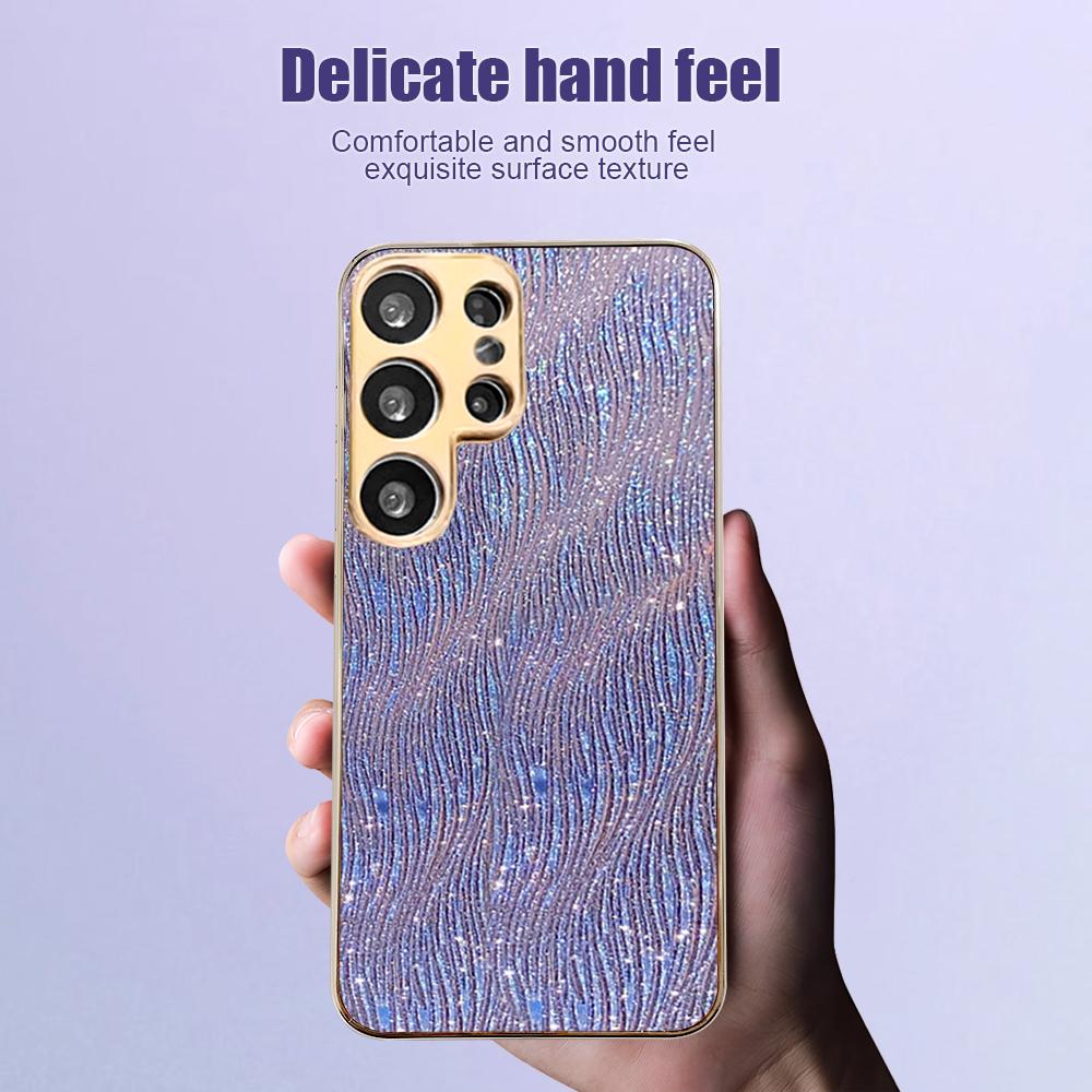 Luxury Plating Water Ripple Pattern Case For Samsung S25 S24 Ultra S23 Plus A56 A55 A54 A53 A36 A35 A16 5G Bumper Cases Cover