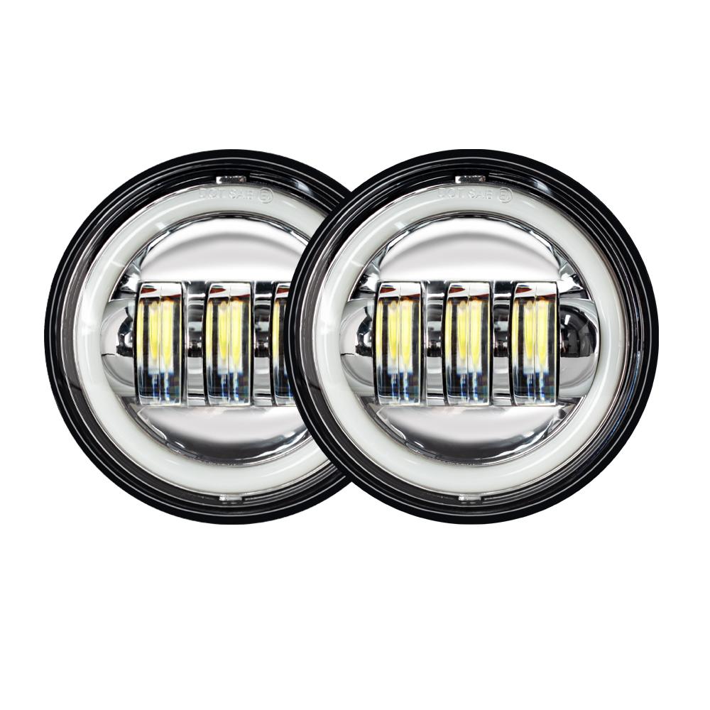 For Harley Motorcycle Light DRL Davidson Electra Glide Softail Fat Boy Touring 30W Waterproof Lights 4.5 Inch Fog Lamps