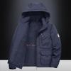 Men's Autumn/Winter Outerwear: Thickened, Warm, and Casual Jacket , Fleece-Lined Cotton Coat for Middle-Aged Men