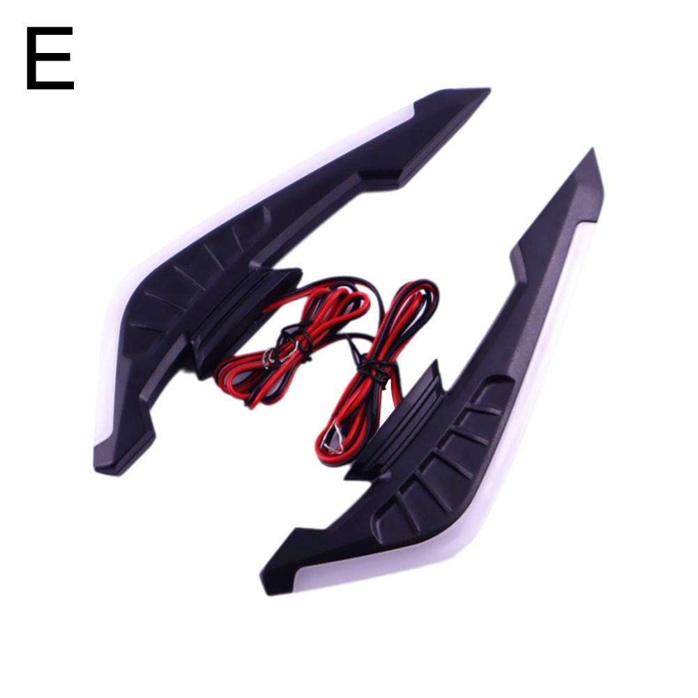2Pcs Motorcycle Front Side Spoiler Winglets Aerodynamic Wing Set Fixed Wind Wings with LED Light and Adhesive Decoration Sticker