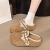 Japanese slippers soft sister embroidery sweet and cute Birkenstock soft bottom  bag head slippers lace