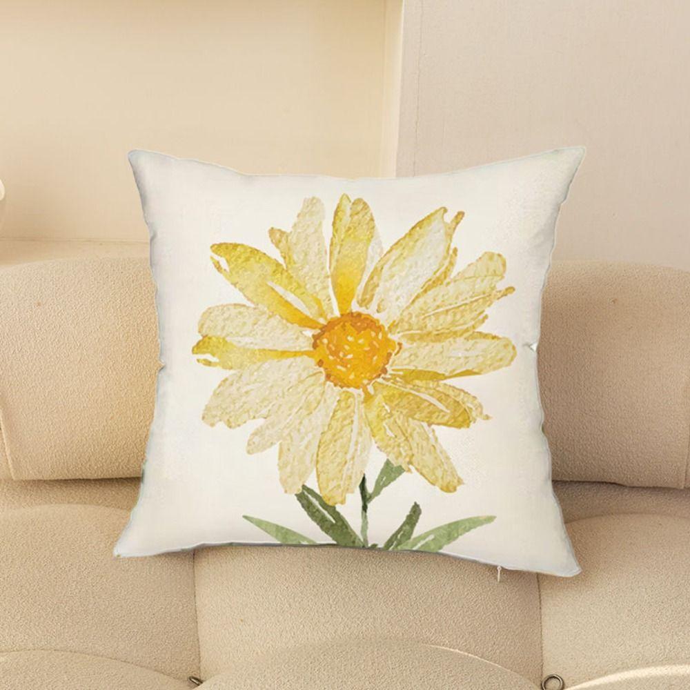 INS Style Throw Pillowcase Square Pillow Cover Flower Printing Cushion Cover Living Room/Office