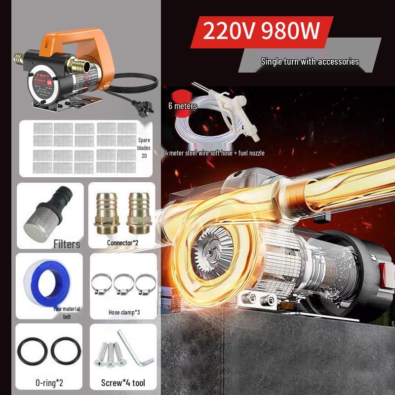 Electric Diesel Fuel & Kerosene Transfer Pump - 12V/24V/220V Self-Priming Oil Transfer Device