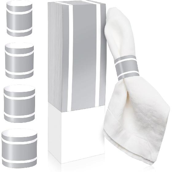 200Pcs Upgrade Lengthened Paper Napkin Band,Napkin Ring Self Adhesive, Silverware Wraps Bands Bulk for Rolling Silverware Table Setup Wedding Event