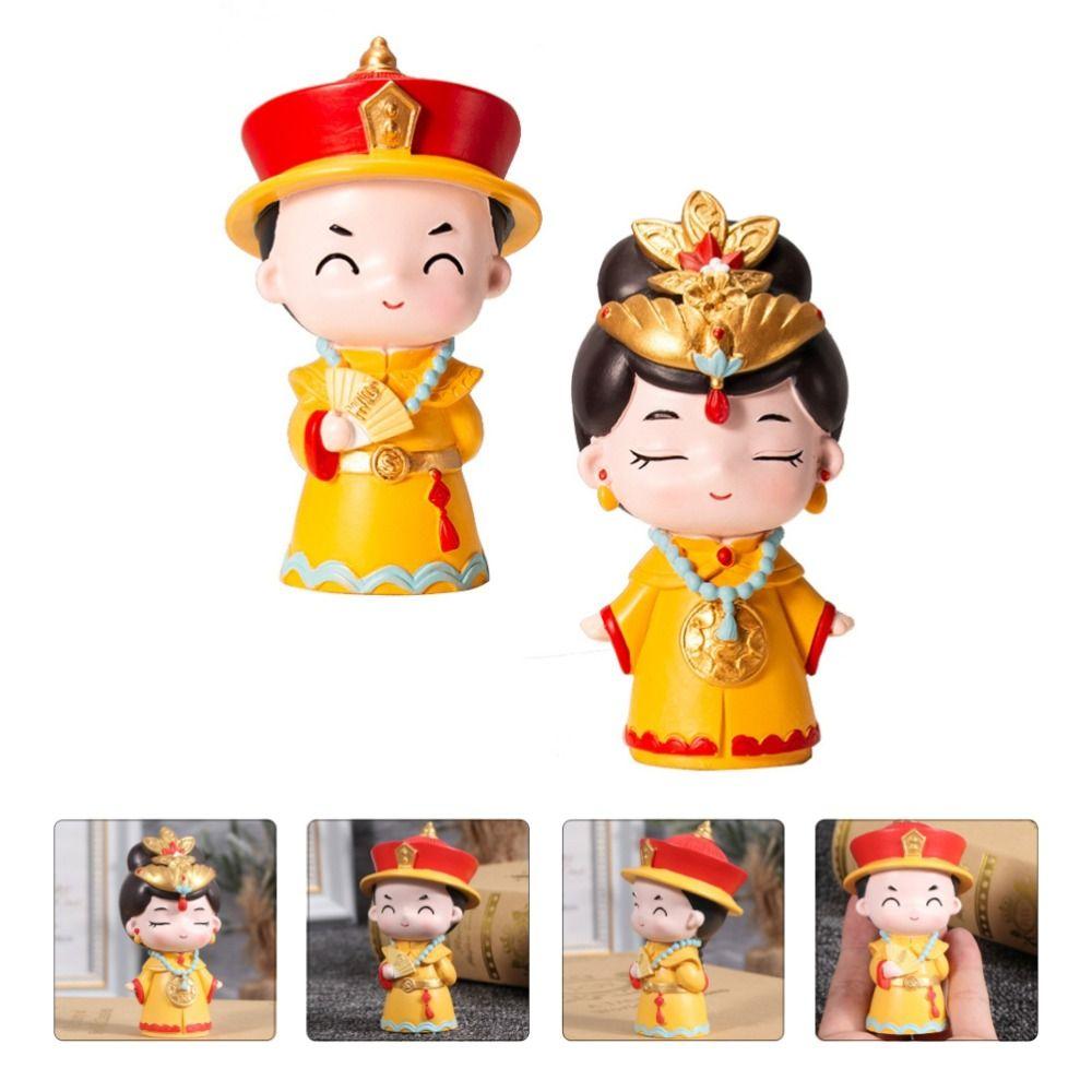Chinese Style Chinese Emperor Empress Figurine Traditional Crafts Resin Queen Ornament Girls