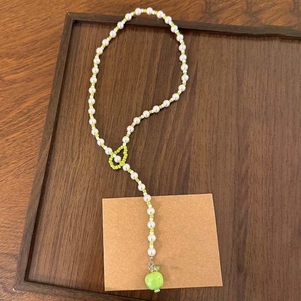Layered Green Fruit Choker Enamel Sweet Dainty Chain Fairycore Piece Stud Earrings Dating