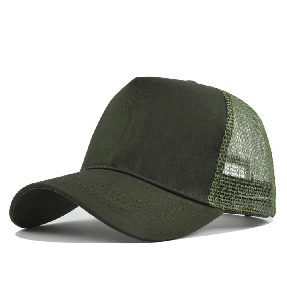 Customized Logo Hard Top 5 Panels Mesh Baseball Cap For Men Women Advertising Cap Breathable Sun Hat Solid Color Visor Gorra