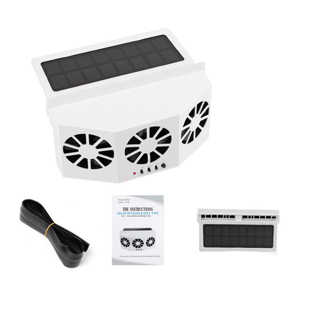 3 Head Coolers Car Fan USB/Solar Energy Cooling Vent Exhaust Portable Car Coolers Fan Exhaust Fan Car Radiator