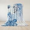 Oceanic Collage Flannel Blanket Warm Soft Halloween Christmas Couch Warm Cozy Decorative Decor Gift for All Season