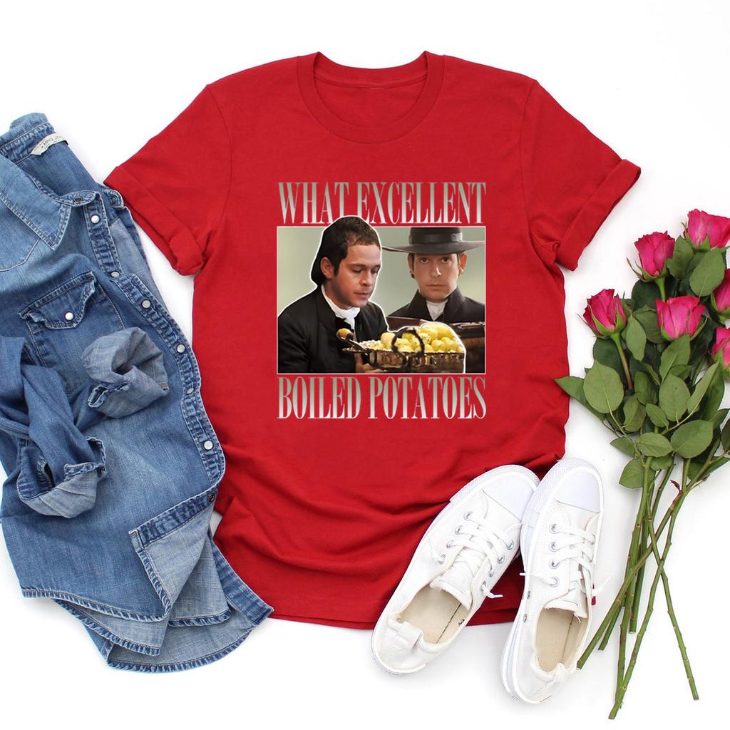 Gekochte Kartoffeln Lustiges Meme T-Shirt Stolz und Vorurteil Tee Damen T-Shirt Fitzwilliam Darcy Shirt Film Grafik-Tee Lässige Oberteile