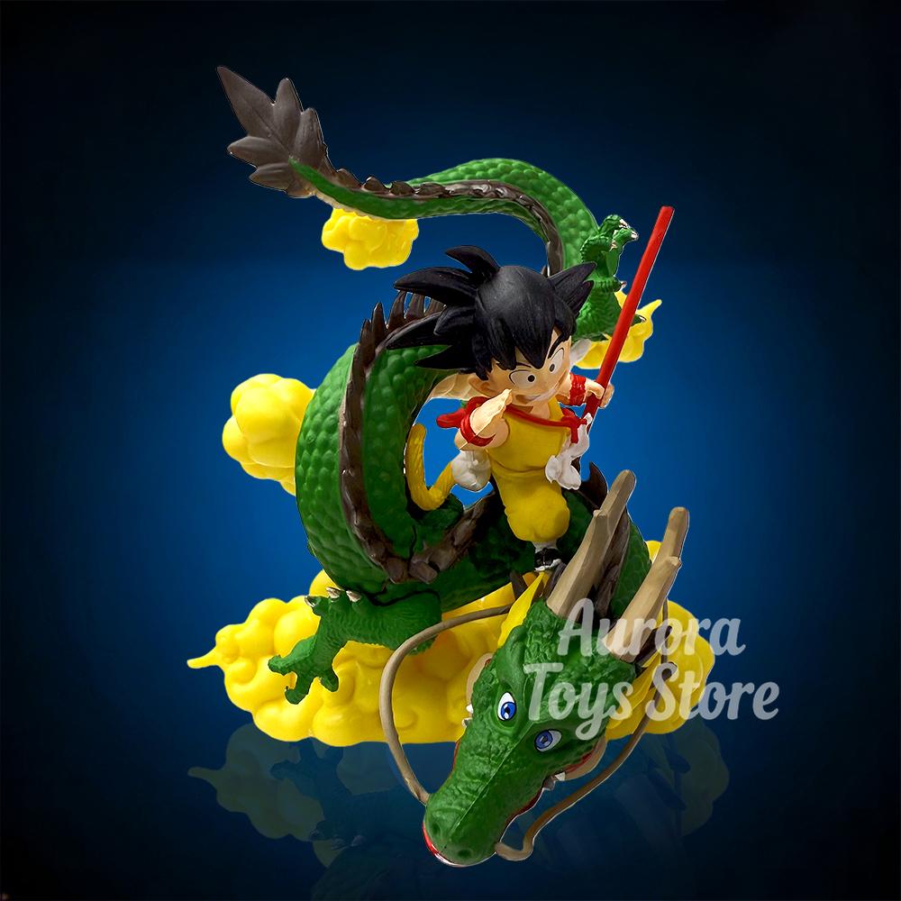 13cm/5.12in Anime Dragon Ball Figure Shenron and Goku Action Figures Pvc Statue Desktop Ornamen Collection Model Toys Gifts