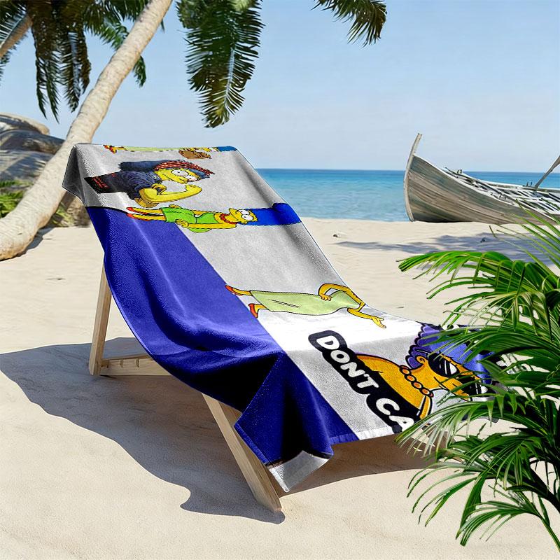Marge Simpson Art Print Beach Towel, Large Soft Quick Dry Towel for Beach Camping Swimming
