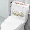 Colorful Floral Toilet Seat Lid Sticker, DIY Removable Toilet Lid Decals, Plant Leaves Flowers Self-Adhesive Bathroom Wall Stickers Toilet Sticker