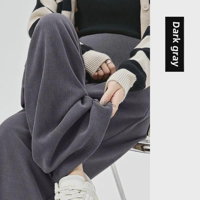 2024 Spring & Autumn Maternity Velvet Cotton Wide-Leg Pants with Belly Support
