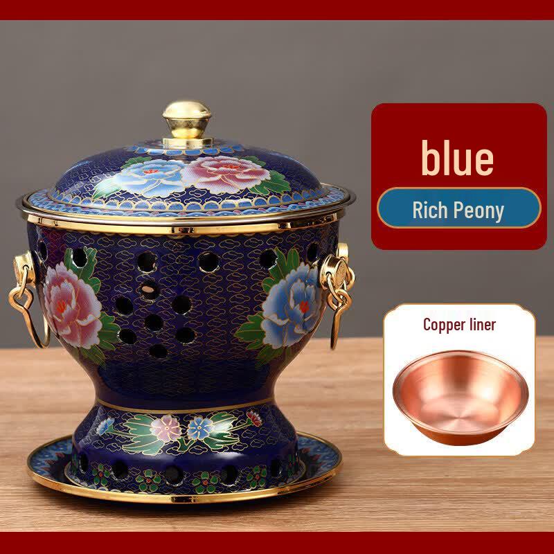 Qiwei Mini Pure Copper Enamel Hot Pot with Alcohol Stove