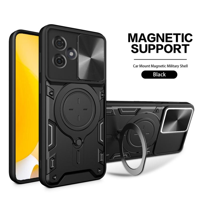 For Motorola Moto G54 5G G84 G14 Case Shockproof Armor Slide Lens Protect Funda For Moto G 54 84 14 Metal Ring Holder Back Cover