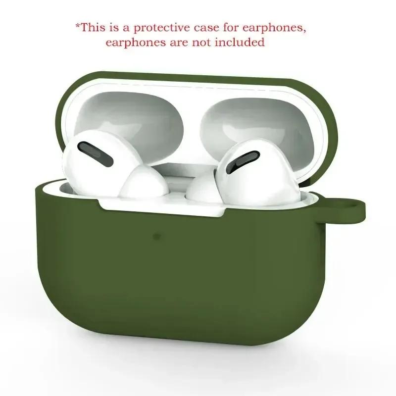 

For AirPods Pro Protective Case Silicone New Solid Color Bluetooth Headset Soft Case Protective Cover зелёный