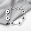 Swiss Blue Topaz Gemstone 925 Sterling Silver Jewelry Handcrafted Bracelet 7-9" RB-17-8