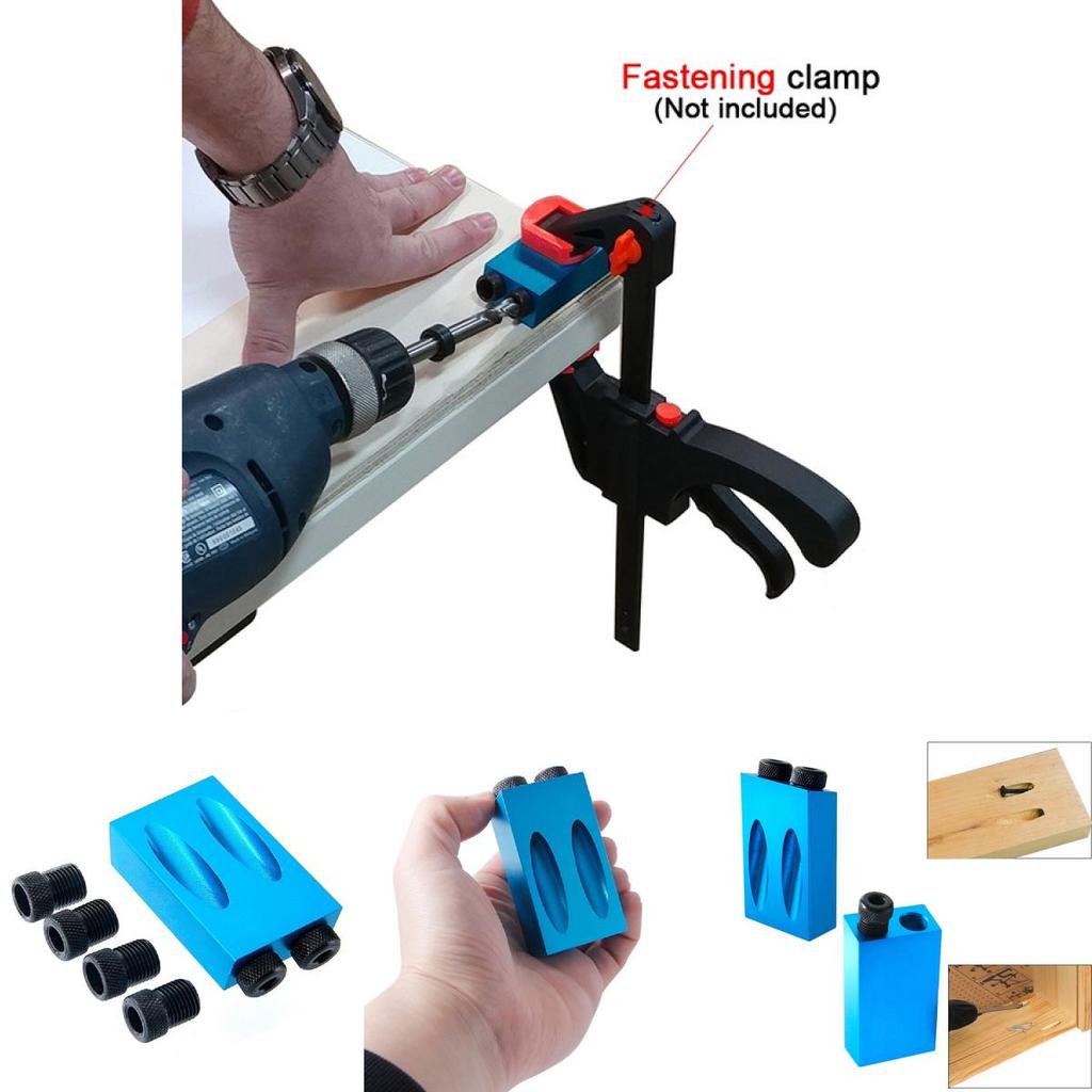 Premium Quality Pocket Hole Jig Kit With Versatile 6/8/10mm Drive Adapters For Seamless Woodworking