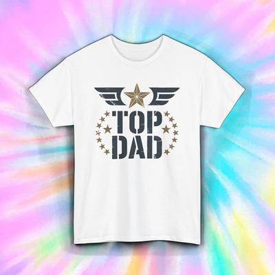 Top Dad Military Star Badge Father’s Day Gift Graphic Tee Shirt S-5XL Unisex T-Shirt