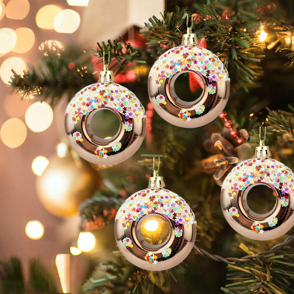 4 Donut Hanging Ornaments for Holiday Decor and Celebration In Home