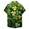 Men's Casual Short-sleeved Shirt Slim Fit Stylish Men's St. Patrick Print