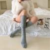 Spring Knee Length Stockings for Women White Pile Socks Fashion GIrls JK Slimming Boots Sock Japanese Calf Socks Cotton Footwear