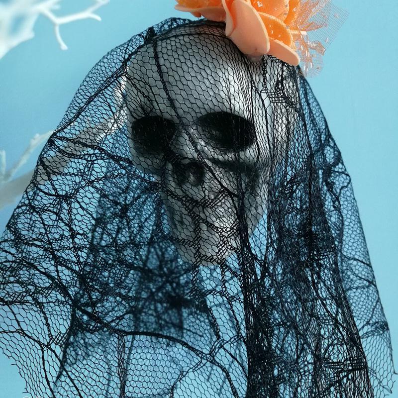 Halloween Hanging Ghost Skull Decoration: Spooky Foam Skull Head Lace Ornament