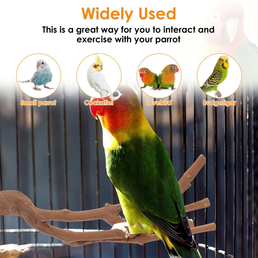 2-10Pcs Bird Perch Stand Wood Parrot Perch Toy Multi-role Training Play Stand Platform Practical Cage Accessories Bird Supplies