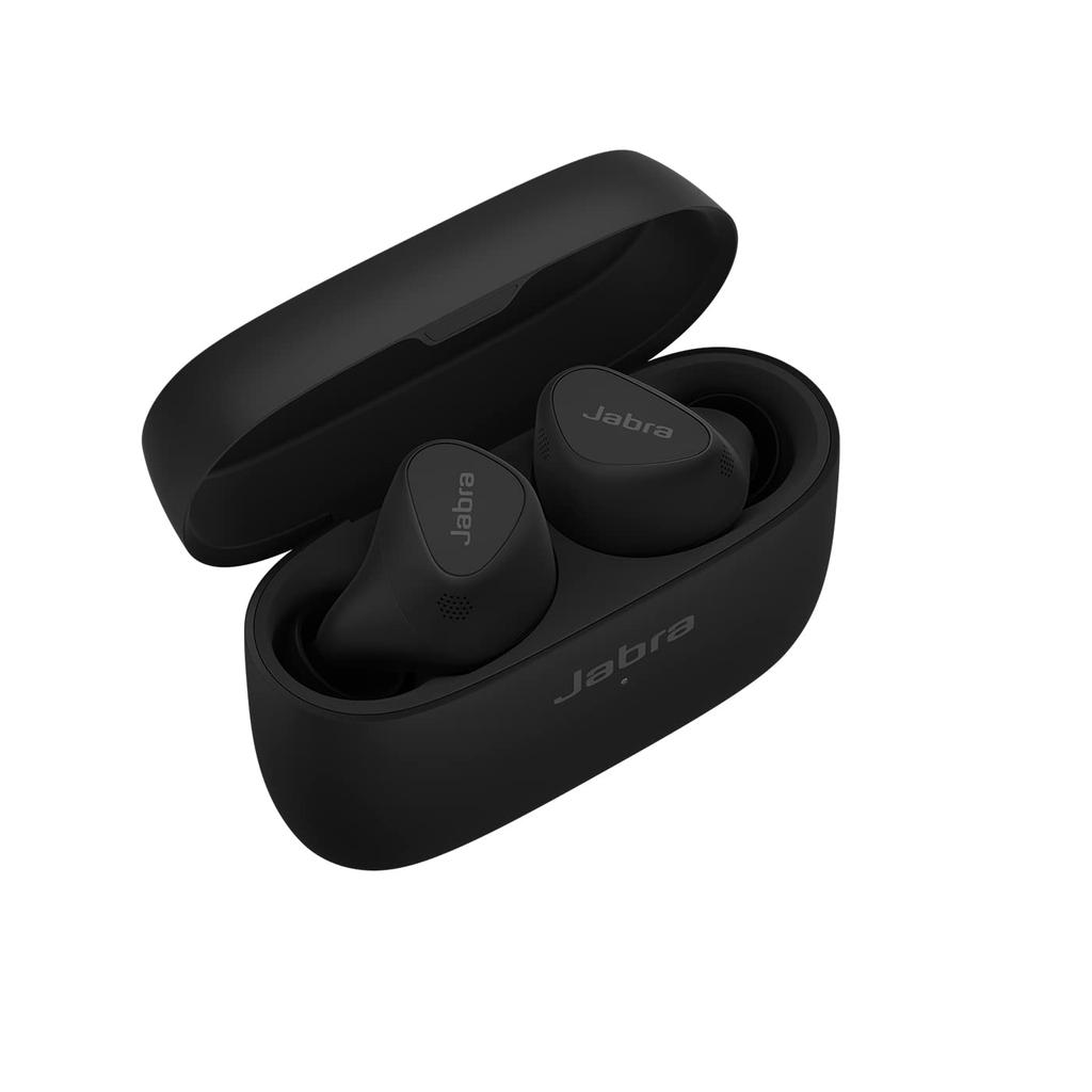 Jabra Elite 5 True Wireless Earbuds (Black) [Eco Package] with 2-Year Manufacturer's Warranty. Hybrid Active Noise Cancellation, Multipoint,