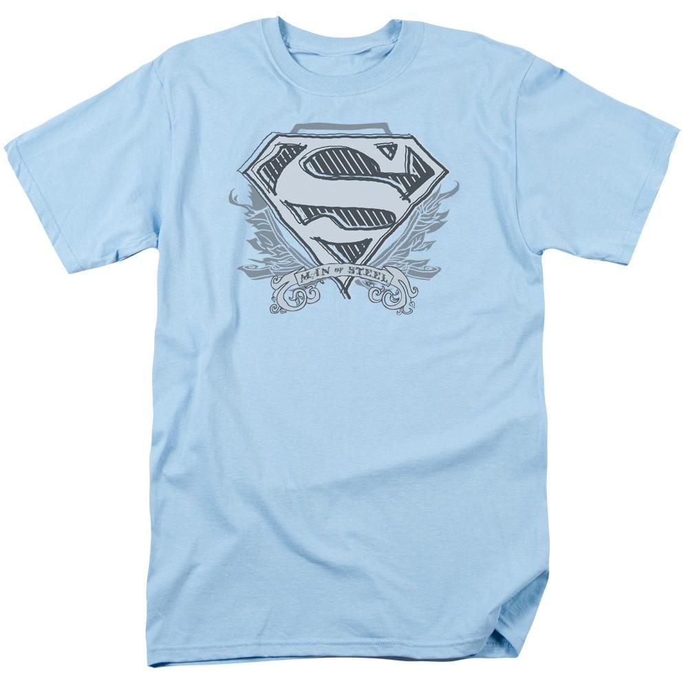 DC Comics - Superman - Sketchy Crest Shield - Adult Unisex T-Shirt - Blue 4XL
