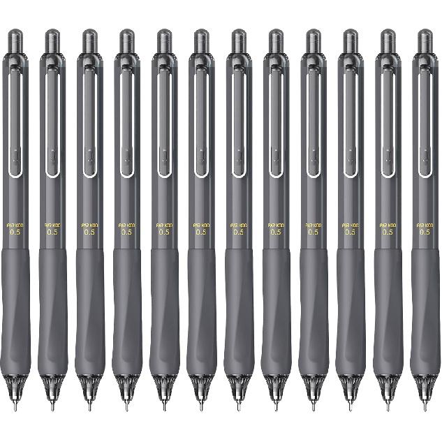 ParKoo Gel Pens Quick Dry Ink Fine Point 0.5mm, Retractable Rolling Ball 6 Black/6 Blue Ink Pen, Click Silent Pens Set for Journaling Notetaking